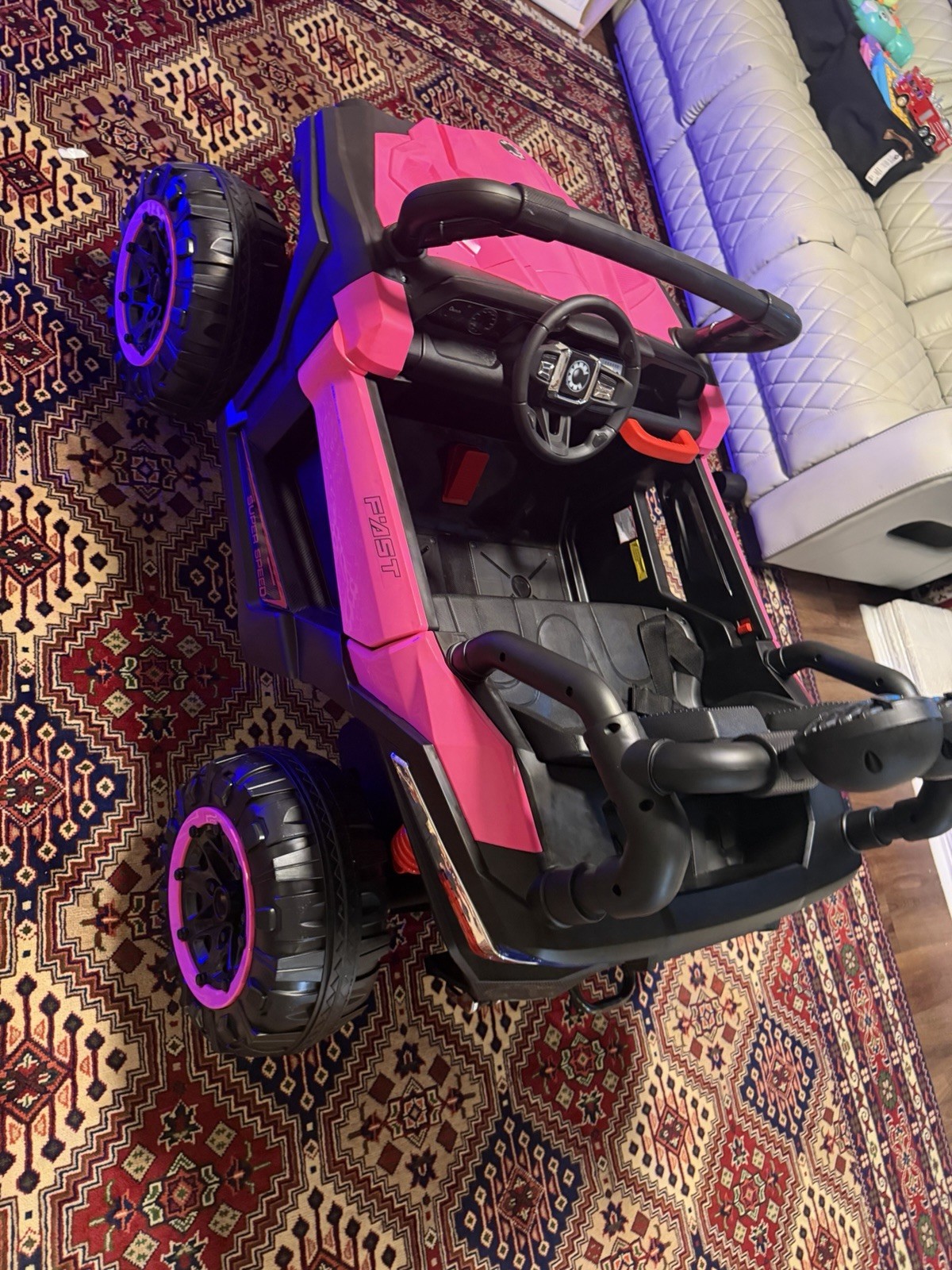 Pink Battery Operated Ride-On Toy Car with Remote Control for Ages 3-7