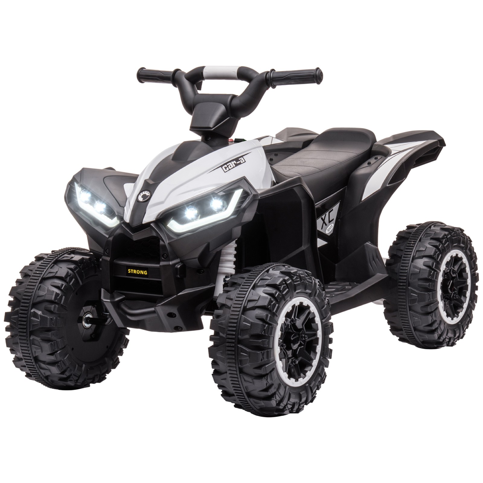 Four Wheeler for Kids with Music, Electric Ride-on Toy for Toddlers, White