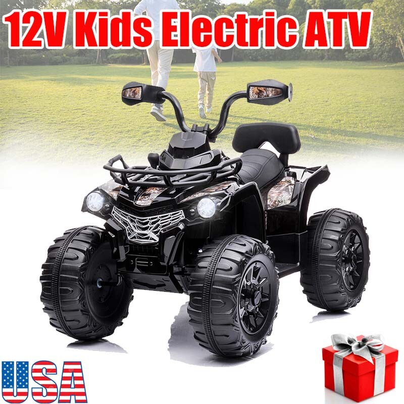 12V Kids Ride On ATV 4-Wheeler Quad Car Electric 2 Speeds w/MP3 + LED Kids Gifts