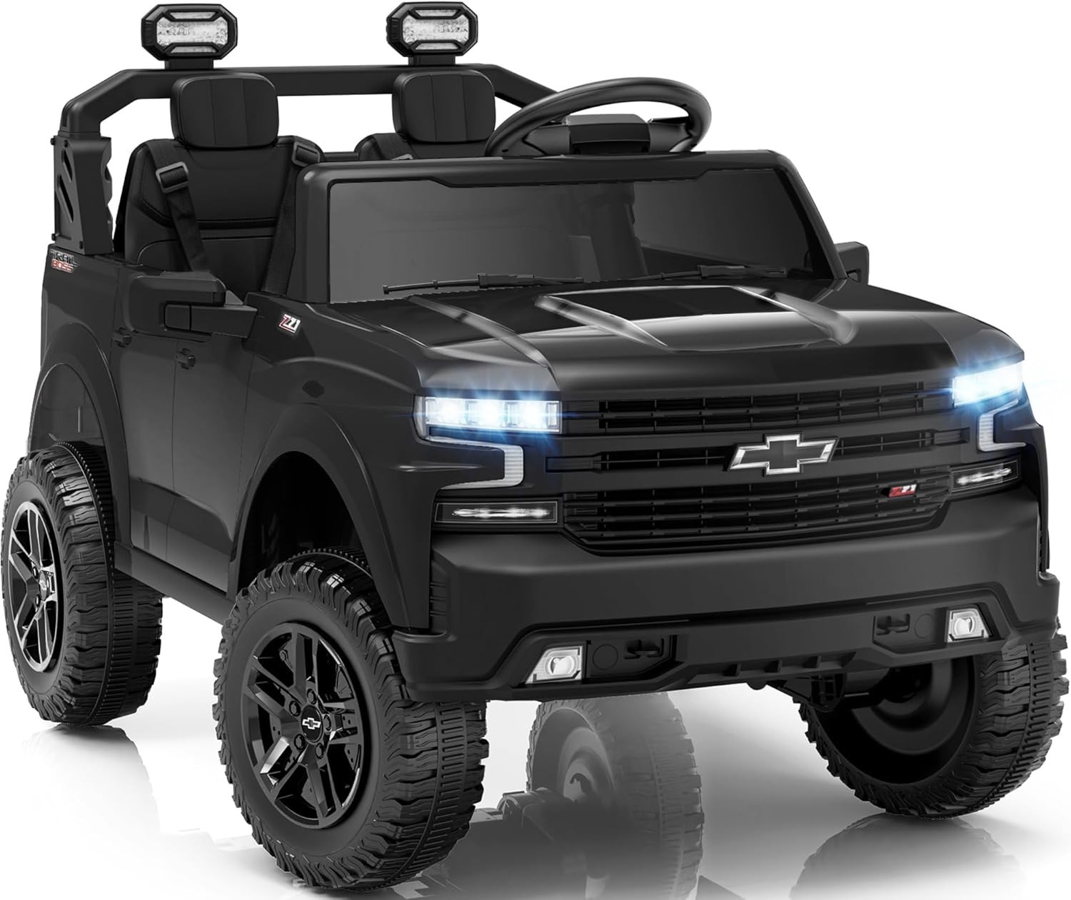 24V 2 Seater Ride on Toys Licensed Chevrolet Silverado, Electric Vehicle with Re