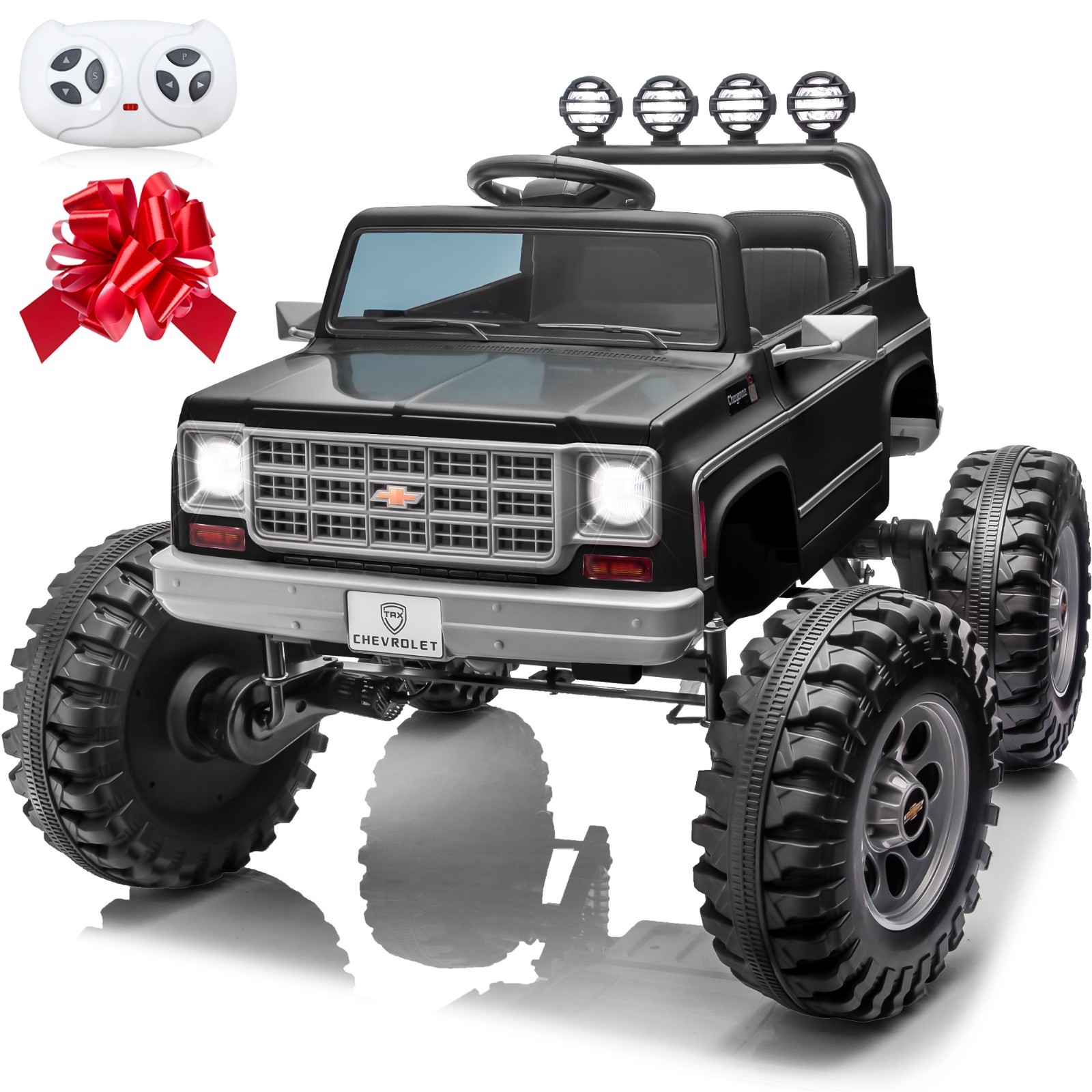 Chevrolet Cheyenne 24V Kids Electric Ride On Truck Remote Bluetooth USB LED Pink