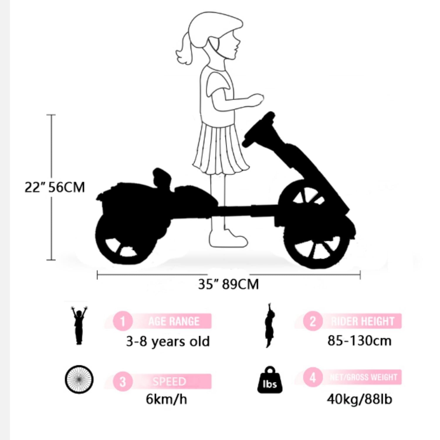 12V Electric Pedal Go Kart Ride on Toy for Kids 3-8 Years 400W*2 Motors 5 MPH