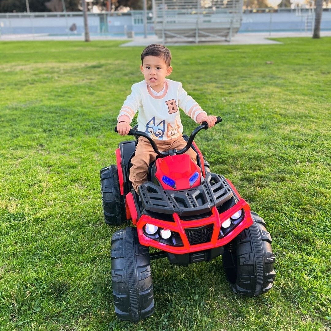 24V Kids Ride on ATV 6mph Electric Power Wheels Quad Car with 2 Speeds Bluetooth
