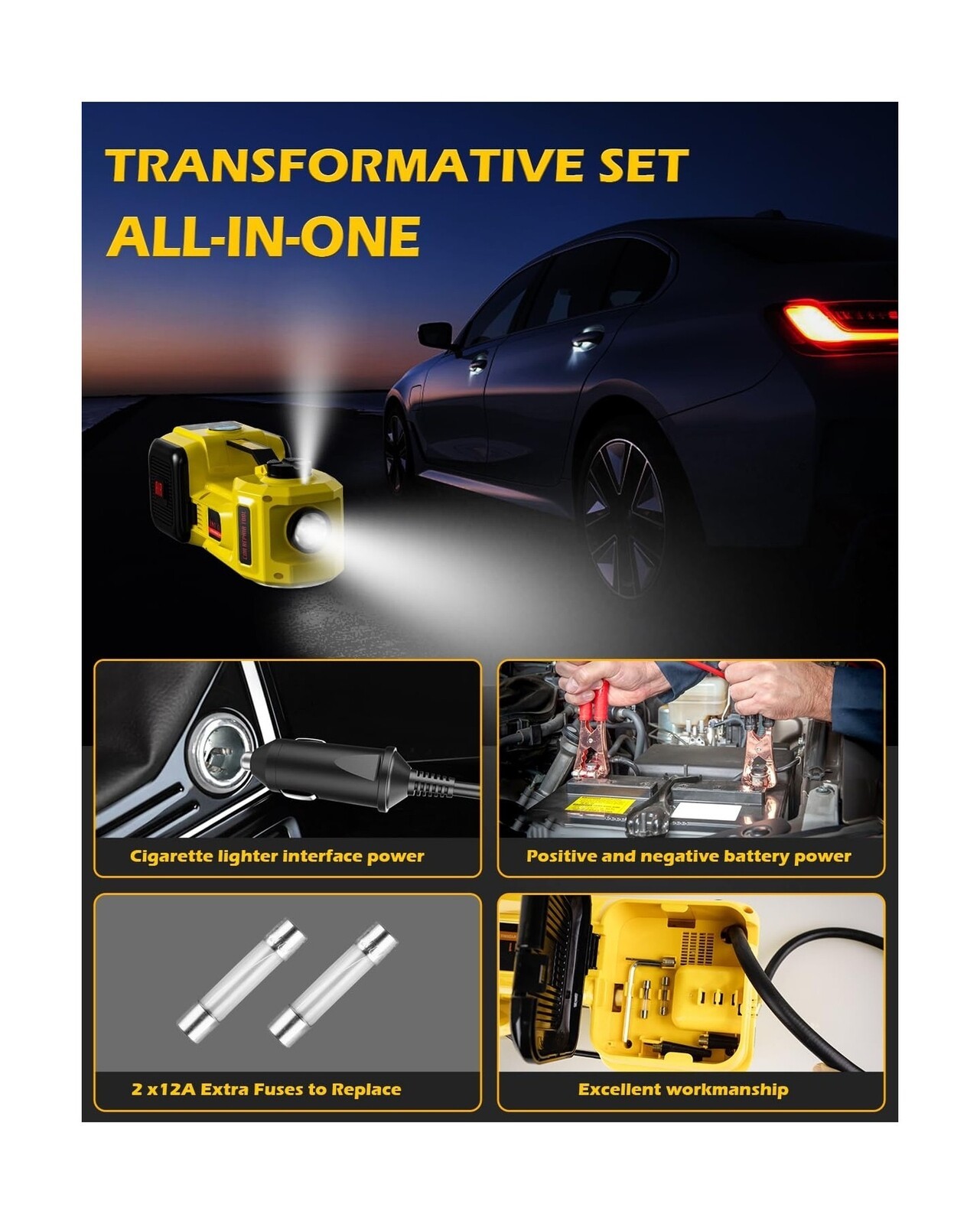 Electric Car Jack, 5 Ton 12V Digital Display Electric Jack for Car with E-Imp…