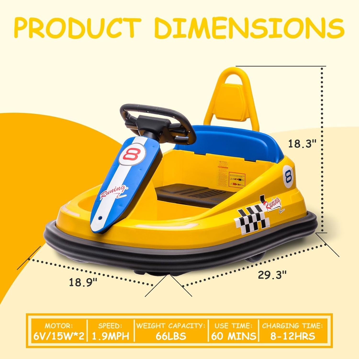 Ride on Toy Kids Bumper Car 360° Rotation 6V Electric Ride On Bumper Ages 1.5-6