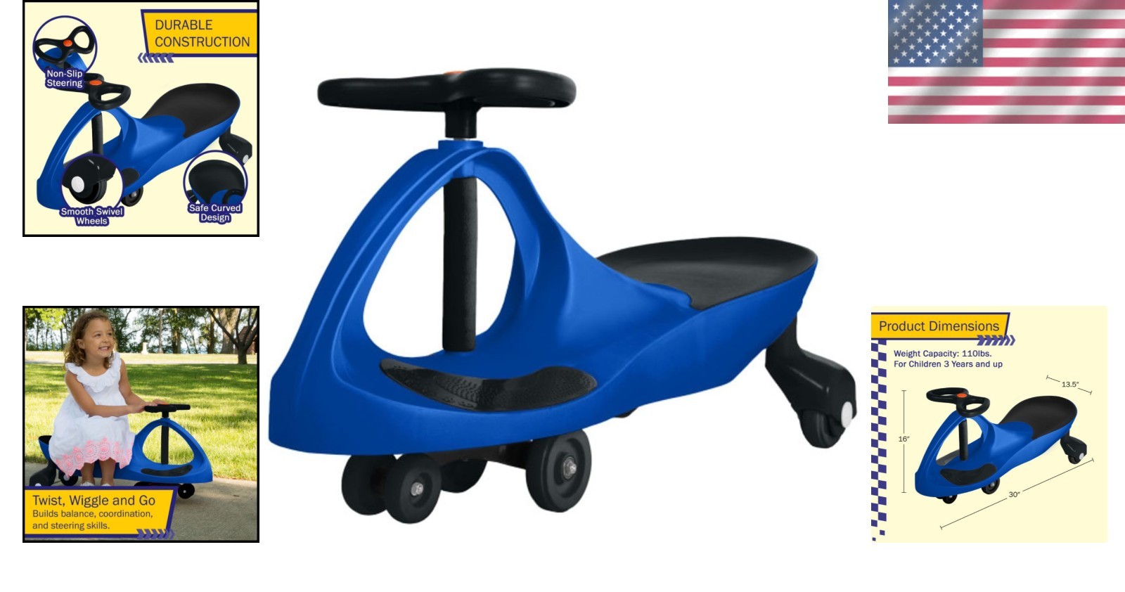 Lil’ Rider Wiggle Car – Safe, Active Toy for Toddlers – Easy Indoor/Outdoor Fun
