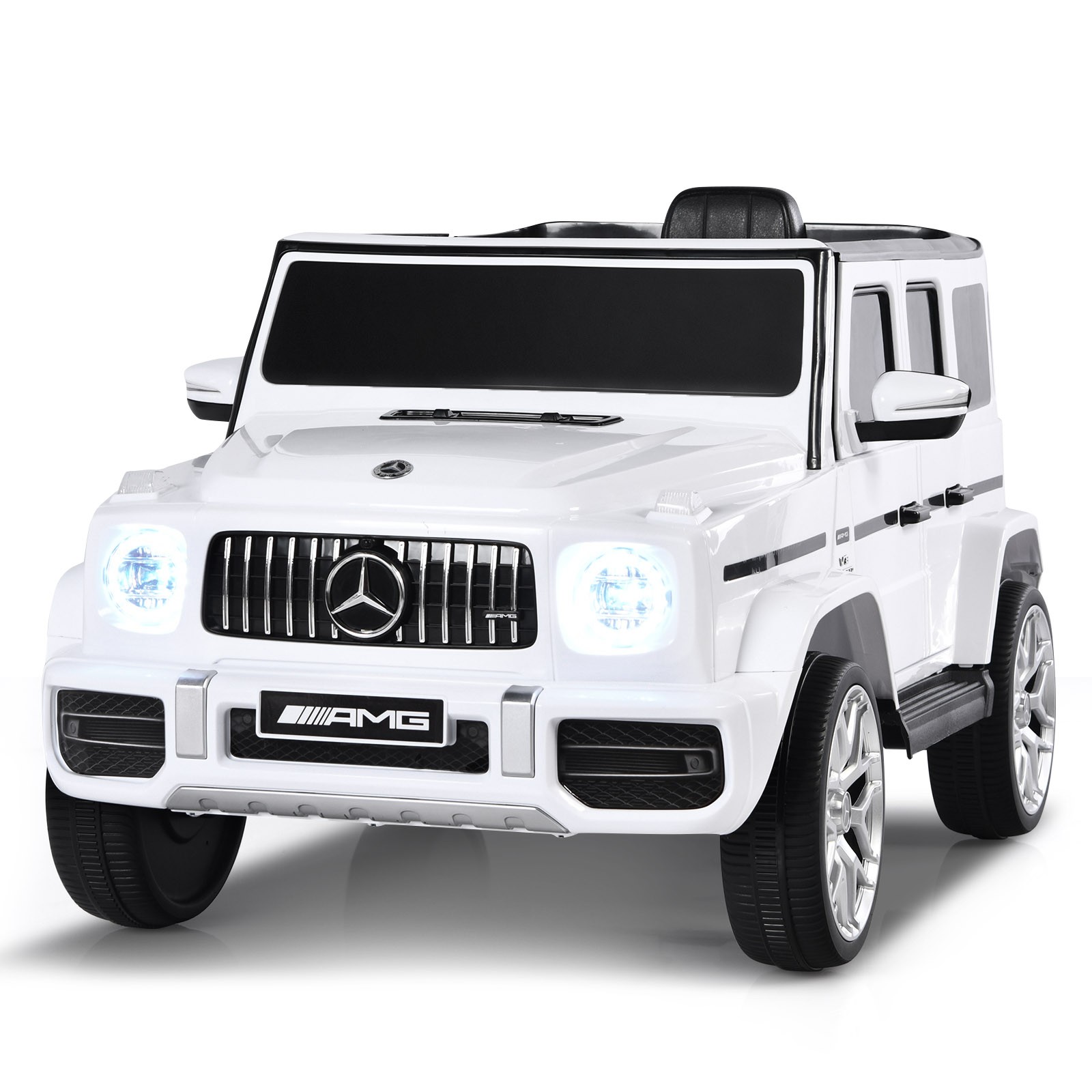 12V Kids Ride On Car Licensed Mercedes-Benz G63 w/Music & Remote Control White
