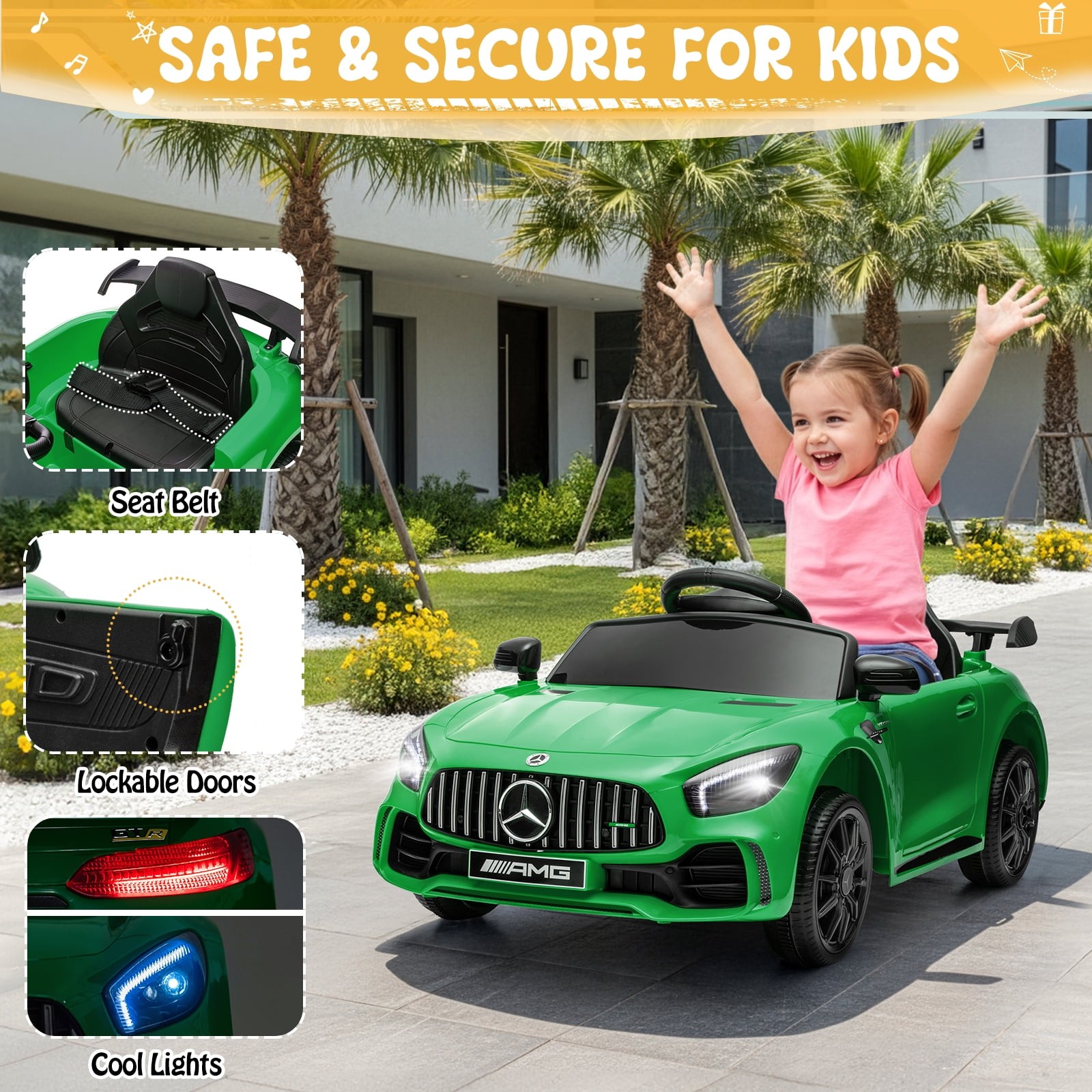 12V Licensed Mercedes-Benz Electric Ride on Cars Toys for Kids, Power Wheels …