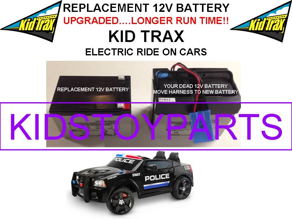 DODGE SWAT CAR REPLACEMENT KID TRAX 12 VOLT BATTERY LONGER RUNTIME THAN ORIGINAL