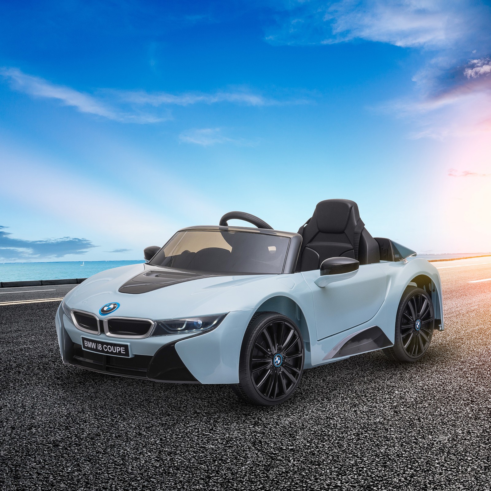 Licensed BMW I8 Coupe Electric Kids Ride-On Car 6V Battery Powered Toy Blue