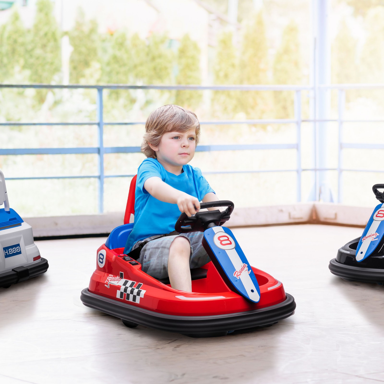 Bumper Car for Kids, 360° Rotation 6V Electric Ride On Bumper Red