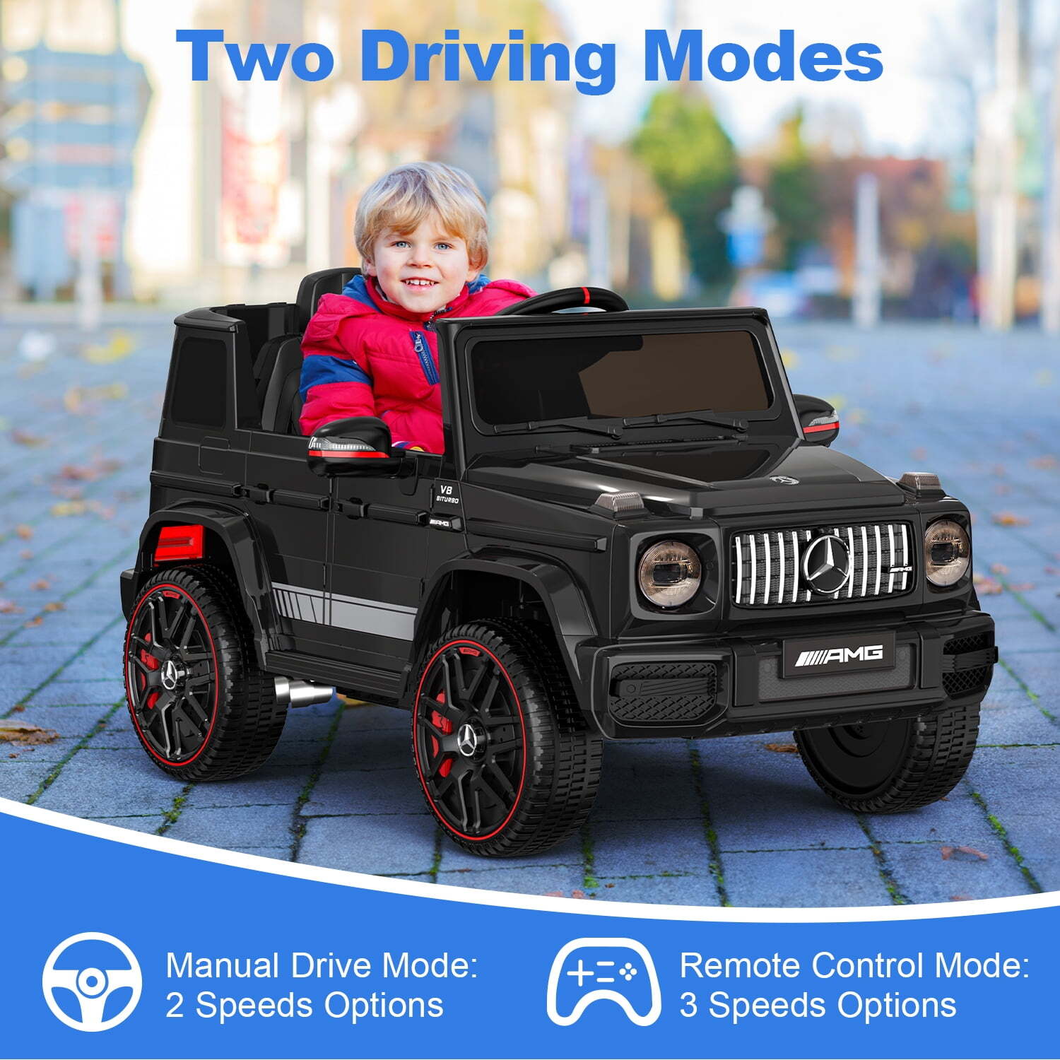 12V Mercedes Benz G63 G-Class G Wagon Ride On Toy w/ Remote Control LED Music