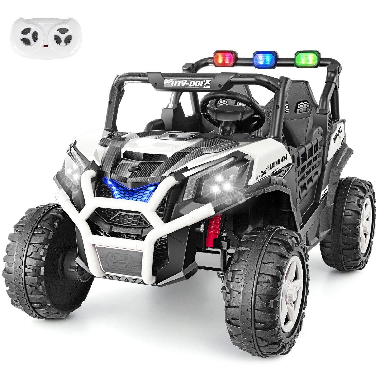 24V Ride on Car Truck with Remote Control 4WD/2WD Switchable 2 Seater for Kids