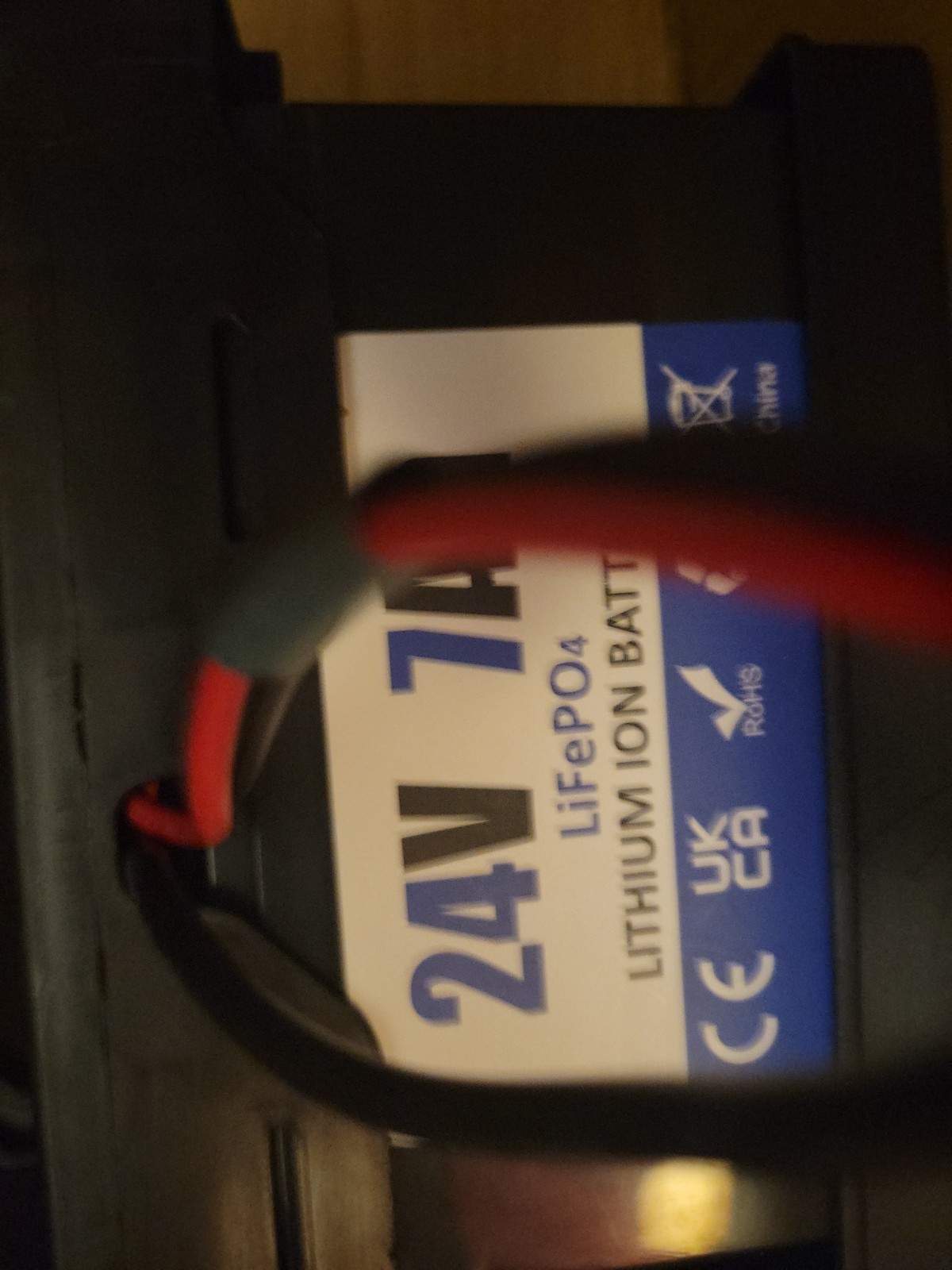 24V 7Ah Lithium LiFePO4 Battery With Charging Cord