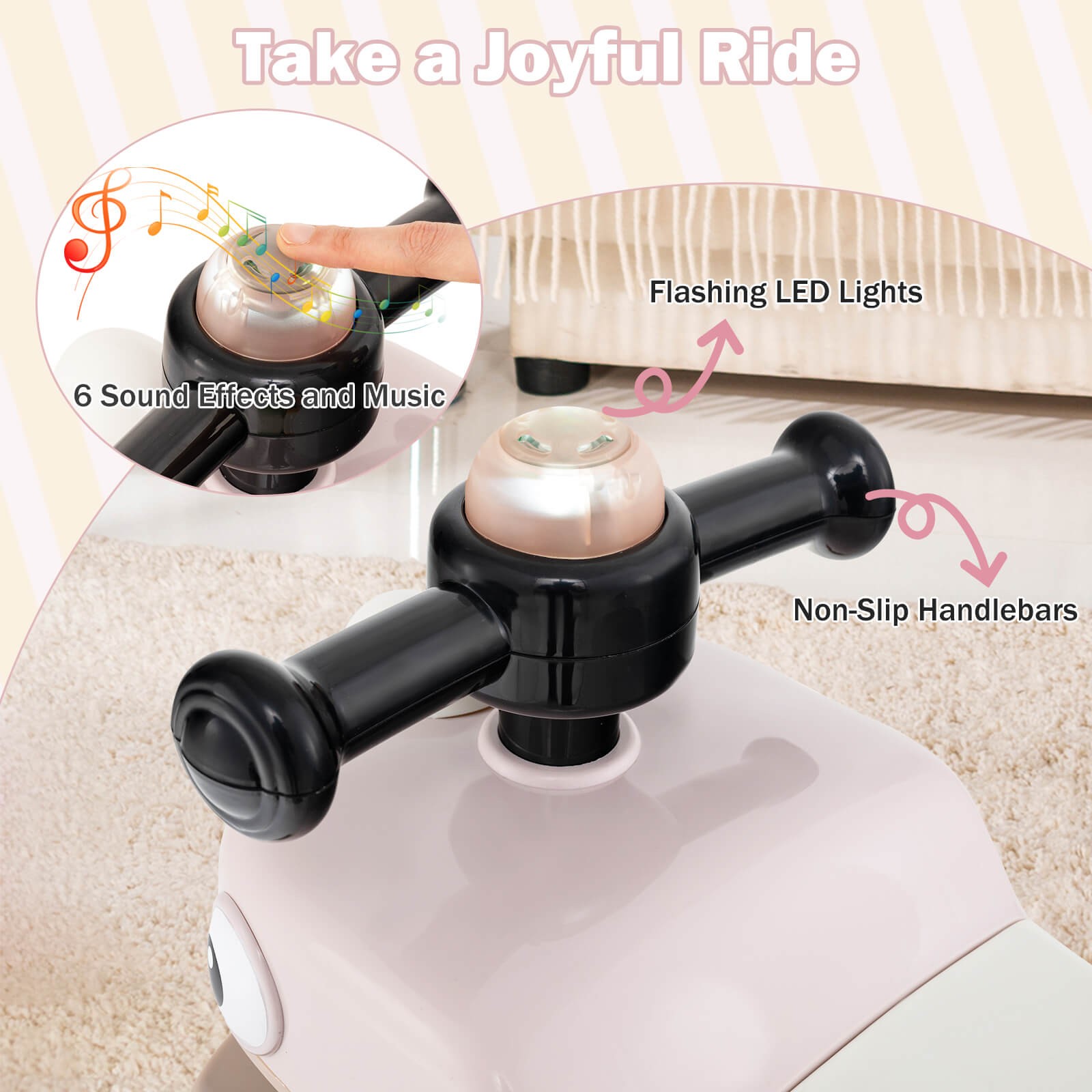 Ride on Toy Baby Dinosaur Sliding Car w/ 4 Universal Casters Under-Seat Storage