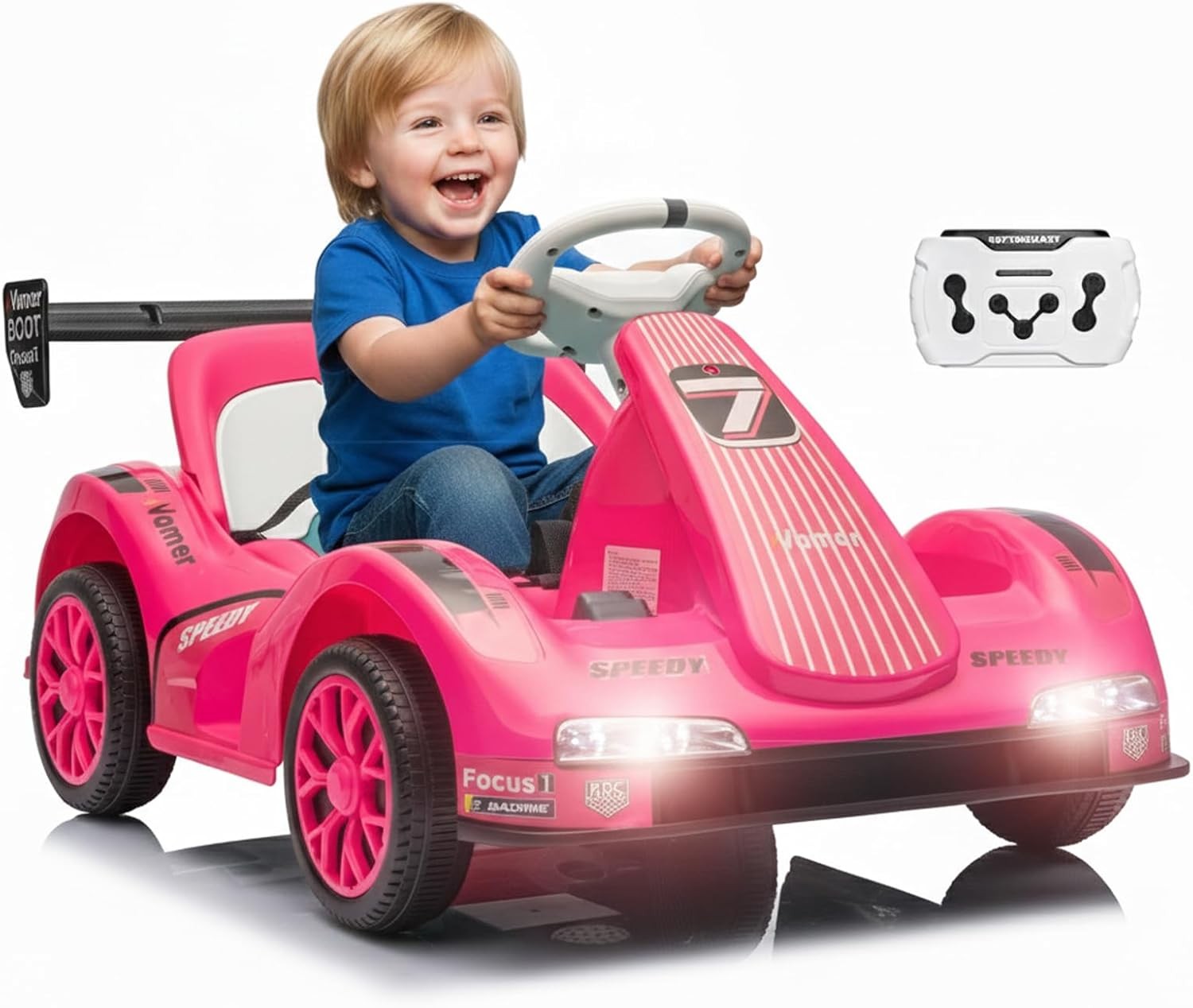 6v Electric Racer Go Kart for Kids with 2.4g Remote Control Ride on Toy for Kids