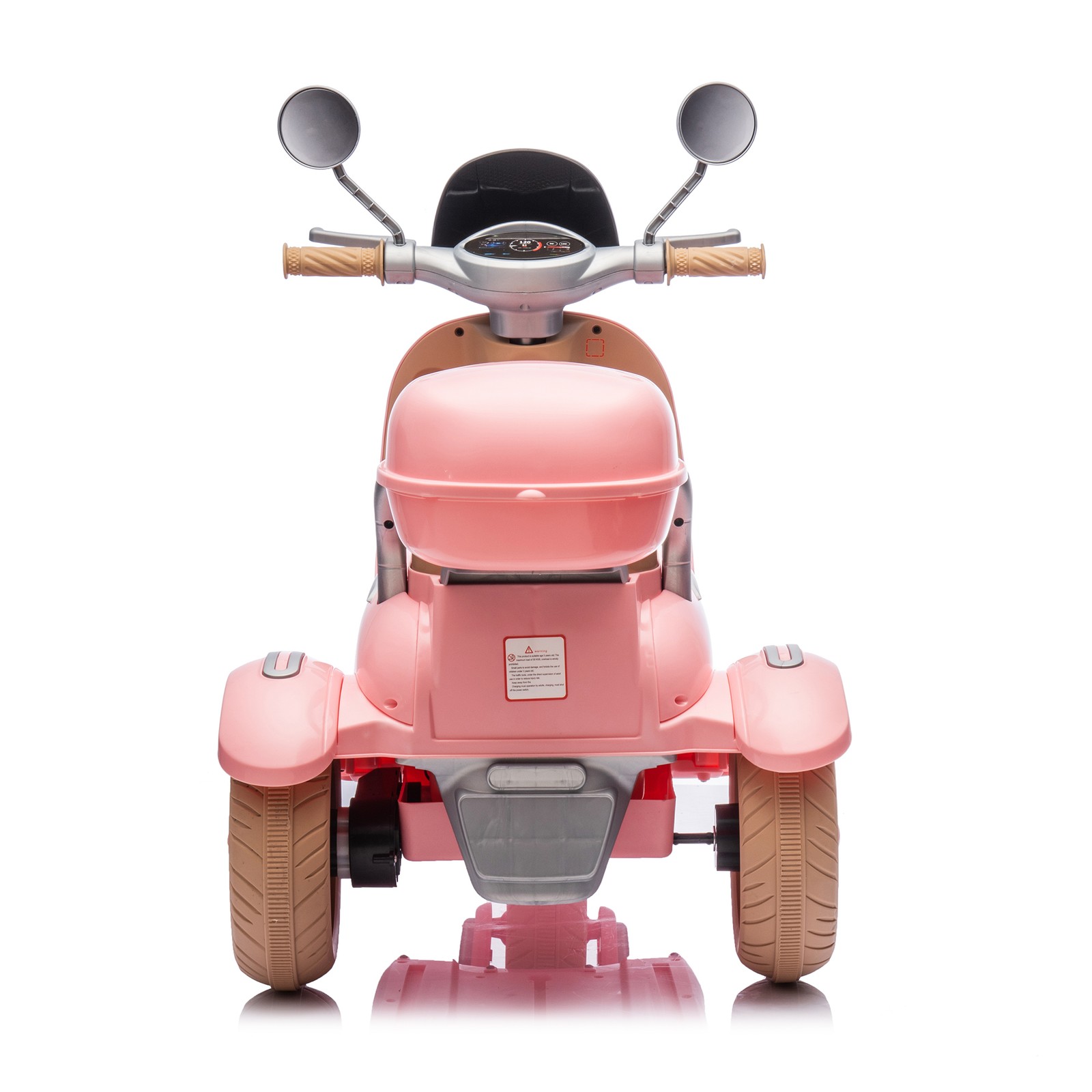 12V Two Motors Kids Ride On Level Up Two-seater 3 Wheel Toy for Kids 3-6 Pink
