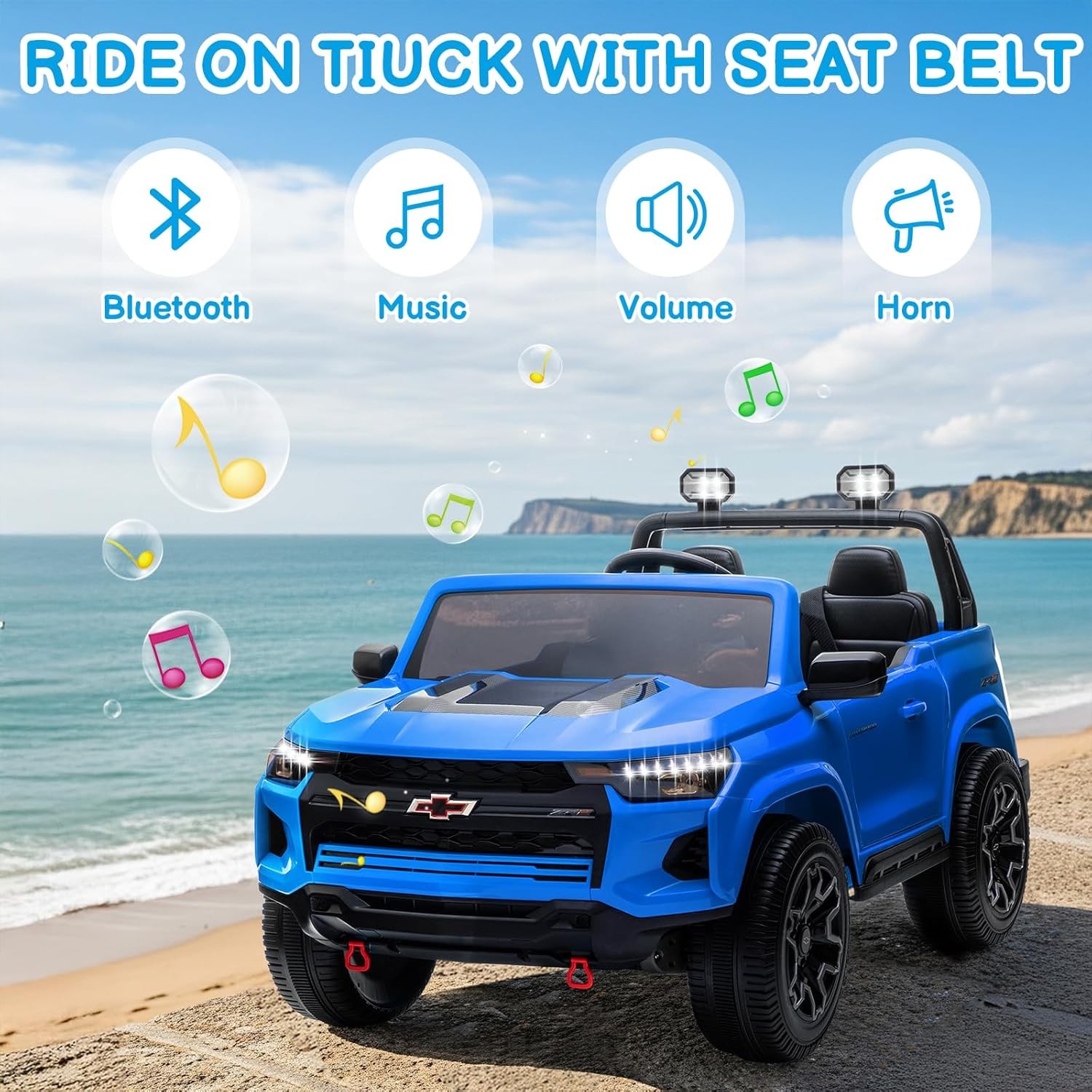 24V Licensed Chevrolet Colorado Electric Car for Kids, Ride on Toys for Toddlers