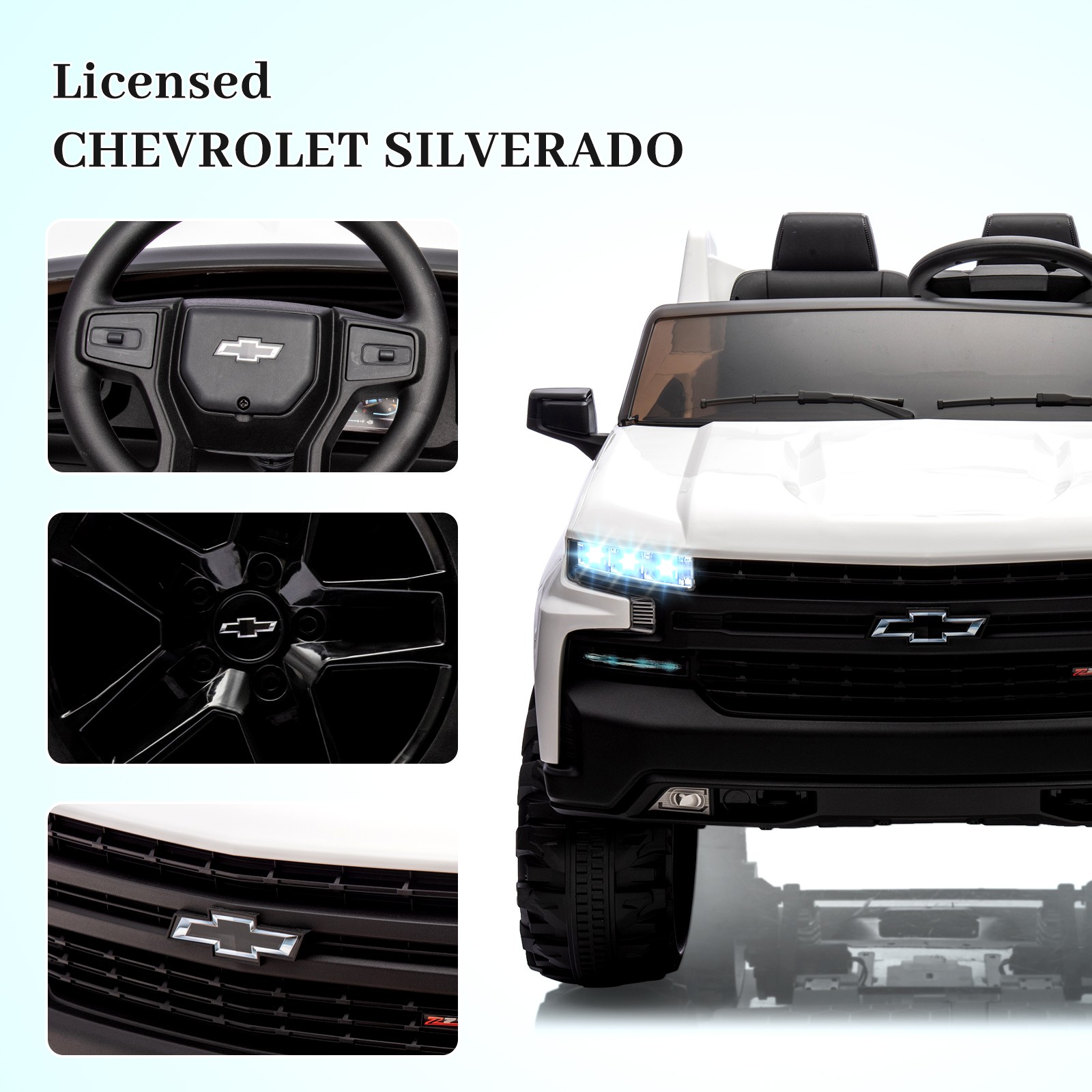 24V 9Ah 2 Seater Ride on Car Toys Licensed Chevrolet Silverado w/Remote Control
