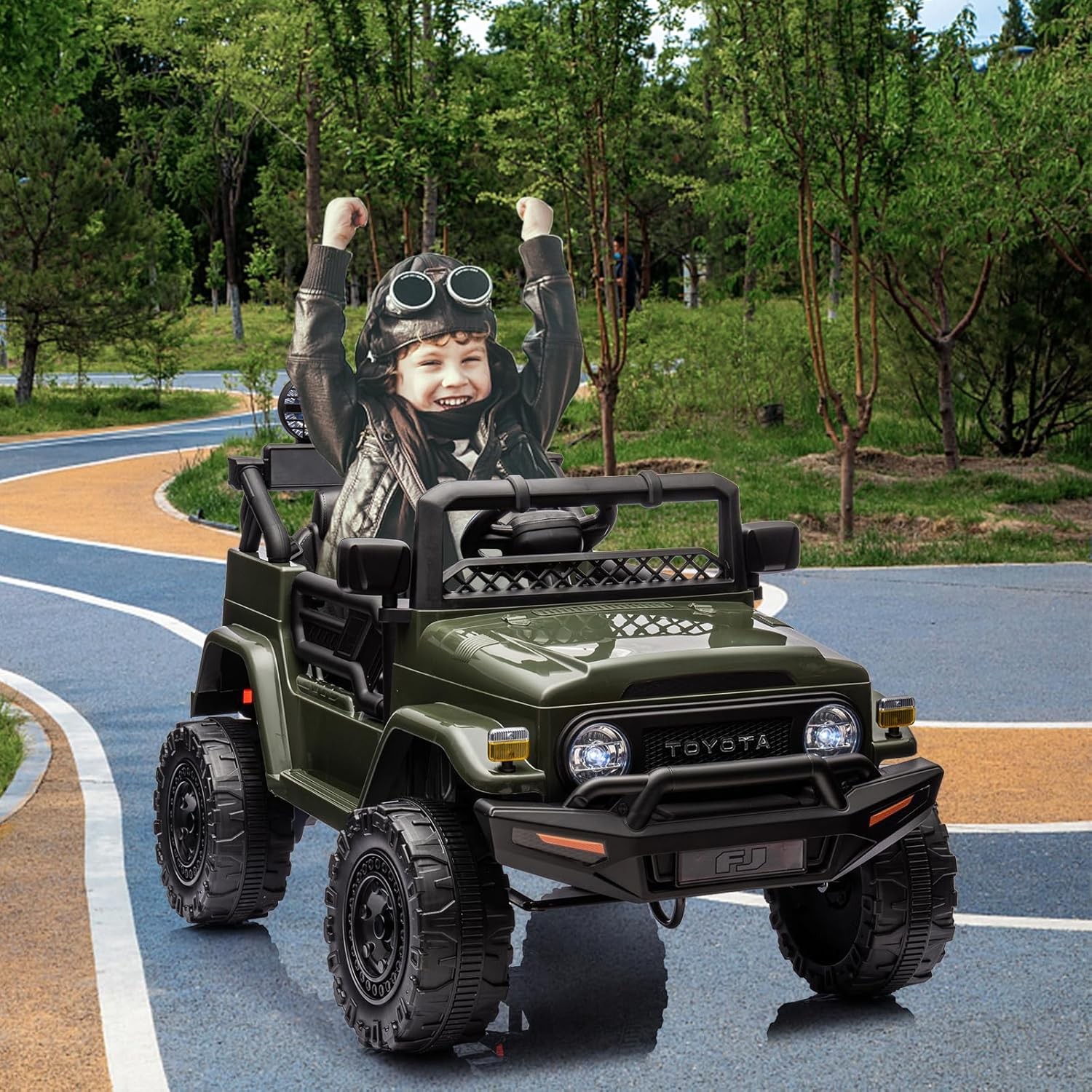 Toyota Licensed Ride-On Car 12V for Children 3-8 LED Lights MP3 Player Remote