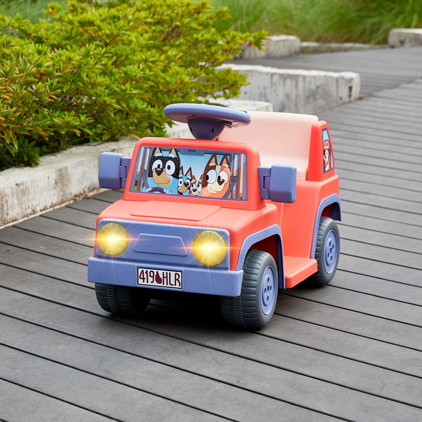 Bluey 6V Ride On Car for Kids with Sound Effects & Music