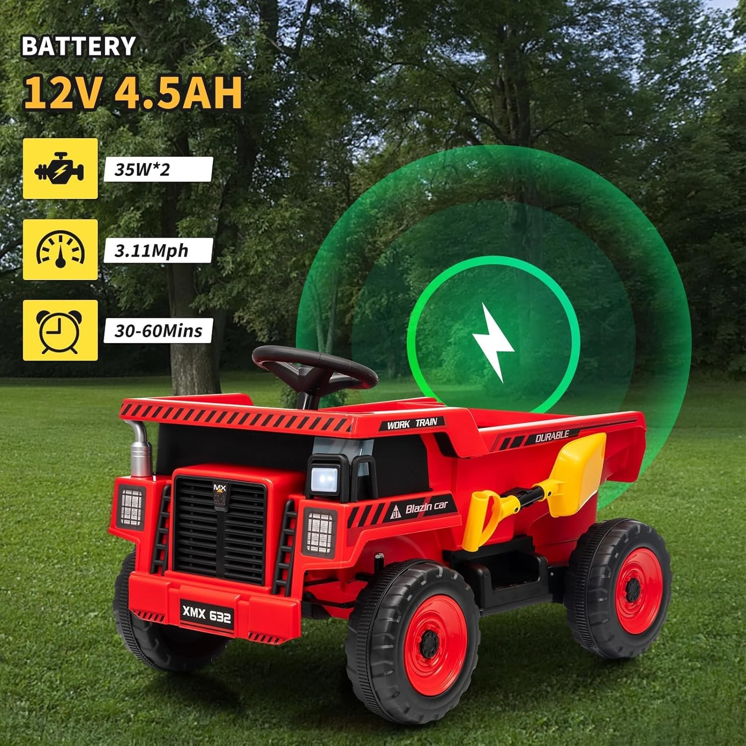 Ride on Toy 12V Kids Ride On Dump Truck Electric Toy Car with Remote Control
