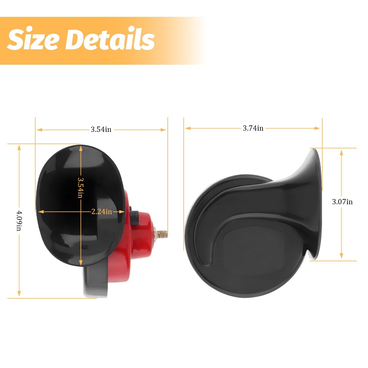 2 Pack 12V Super Loud Train Horns Vehicle Air Electric Snail Horn for Truck