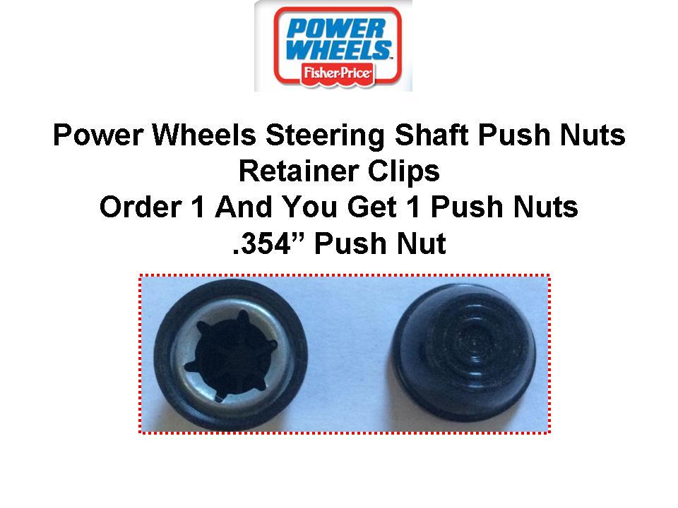 1X POWER WHEELS BLACK OR WHITE .354 RETAINER NUT STEERING WHEEL PUSH CAP