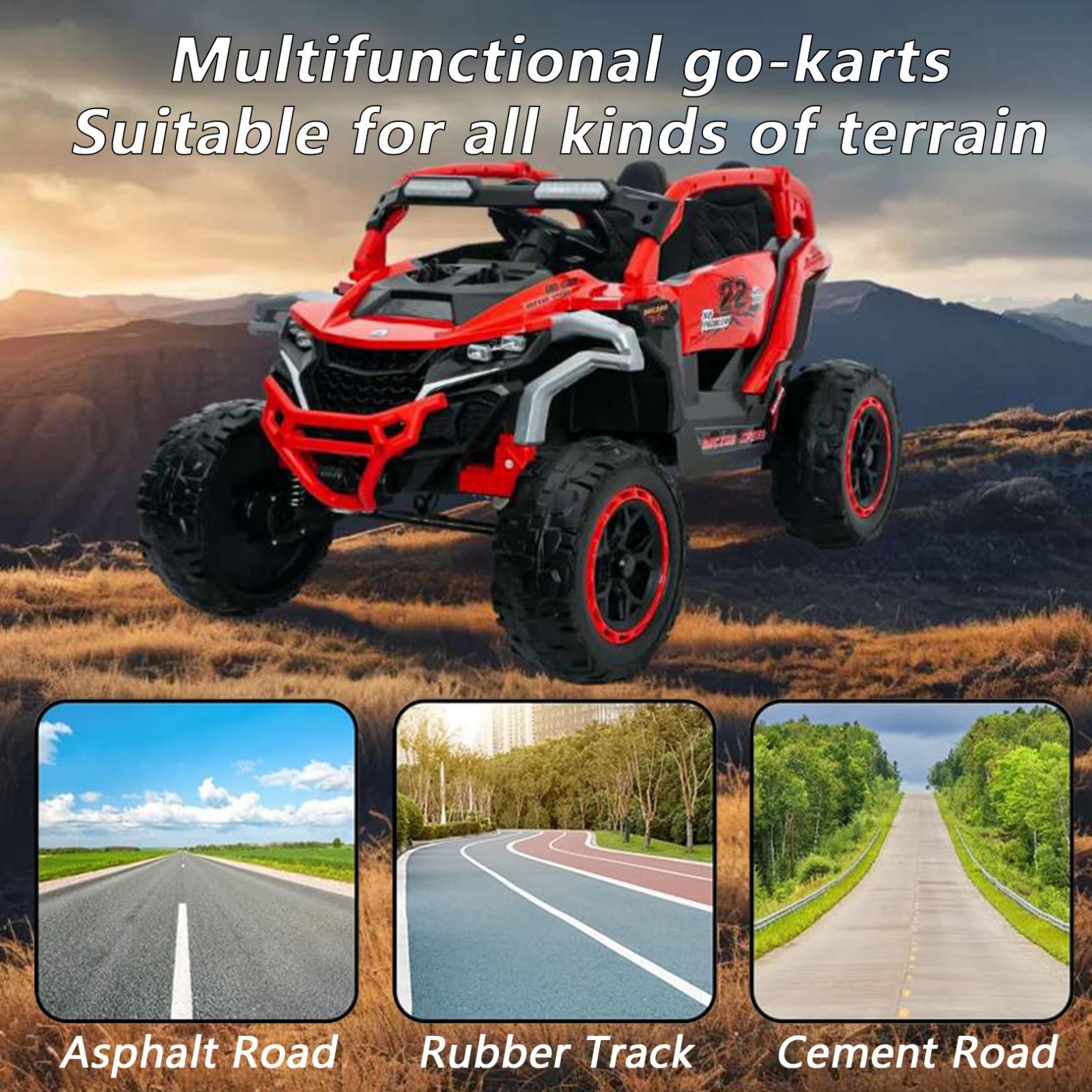 24V Kids Electric Car Ride on UTV Battery Power Wheels with Remote Control Black