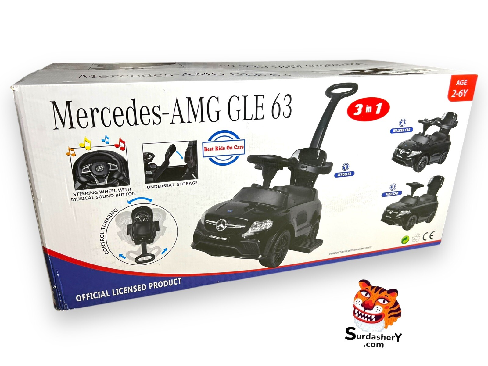Mercedes Benz AMG GLE 63 3-In-1 Push Car *WHITE*
