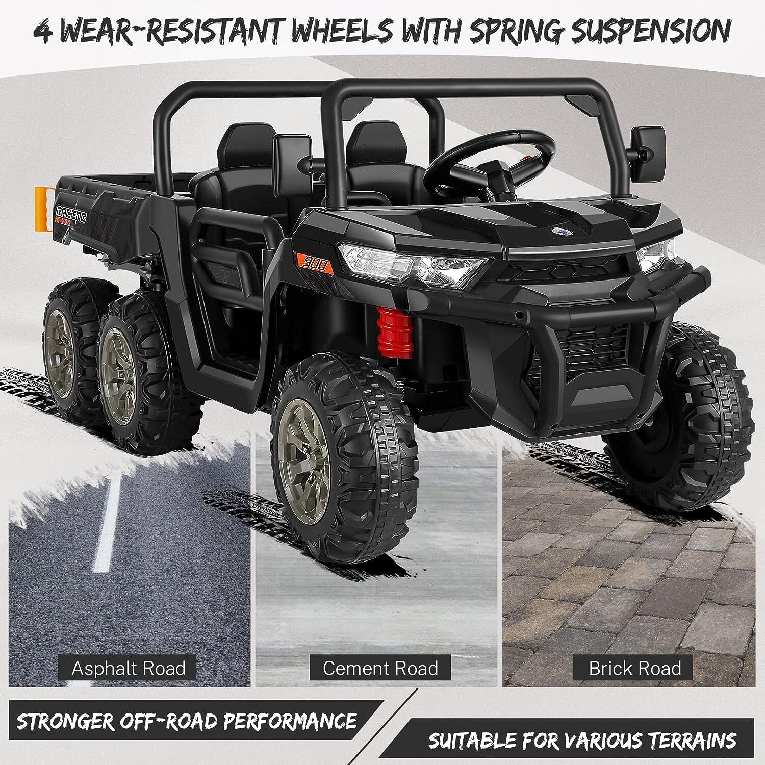 2 Seaters Kids Ride on UTV Car 24V Off-Road Electric Dump Truck w/Remote Control