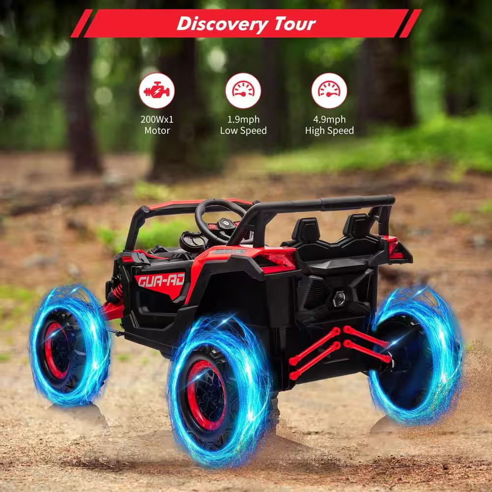 24V Ride-On UTV: Remote Control, 200W Motor, Spring Suspension, Music, LED Light