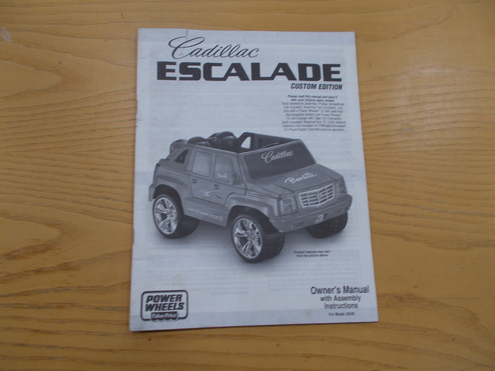 * cadillac escalade – custom edition owner’s manual by power wheels