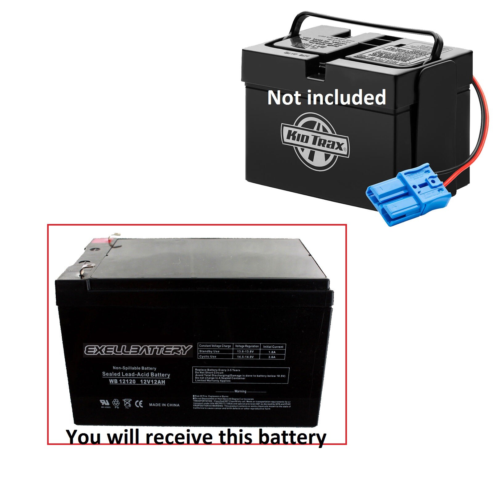 #1 Replacement battery for Kid Trax 12V Dodge Ram Charger Police Car Mercedes