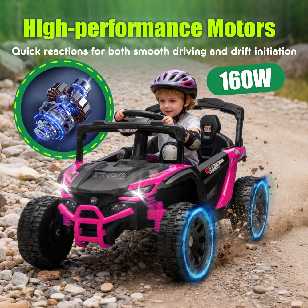 24V Kids Electric , 2.4G Parent Remote, 4-Wheel Suspension Anti-Collision Bar