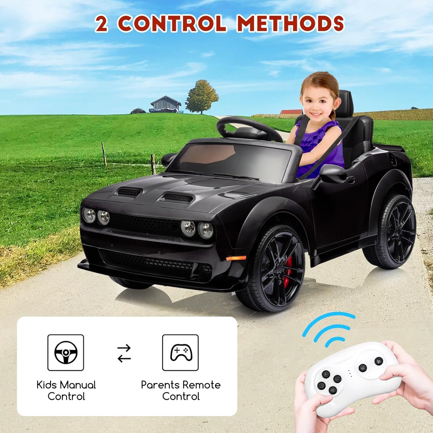 12V Electric Ride on Car Remote Control,Wireless Music Vehicle,Car Gifts for Kid