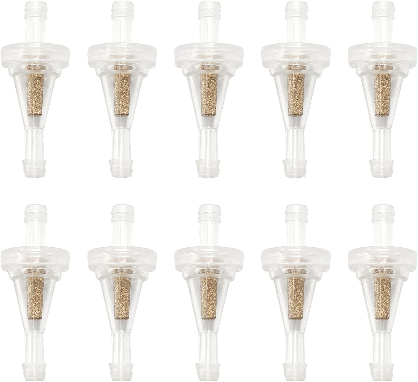 10Pcs 1/4 Inch Motorcycle Clear Gas Inline Fuel Filter Replacement for Dirt Bike