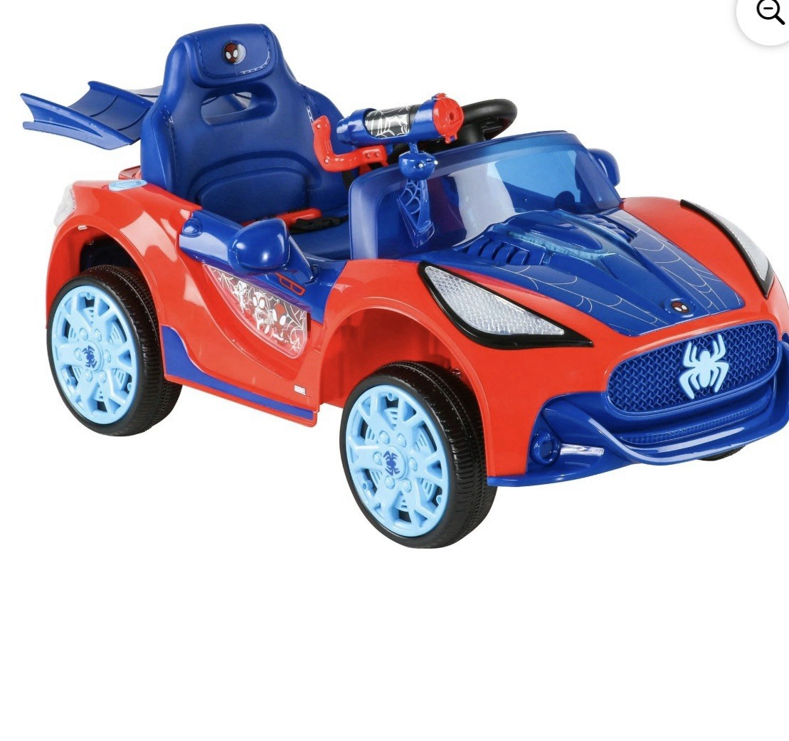 Marvel Spidey 6V Ride On Car for Kids w/ Working Water Cannon Disney Junior