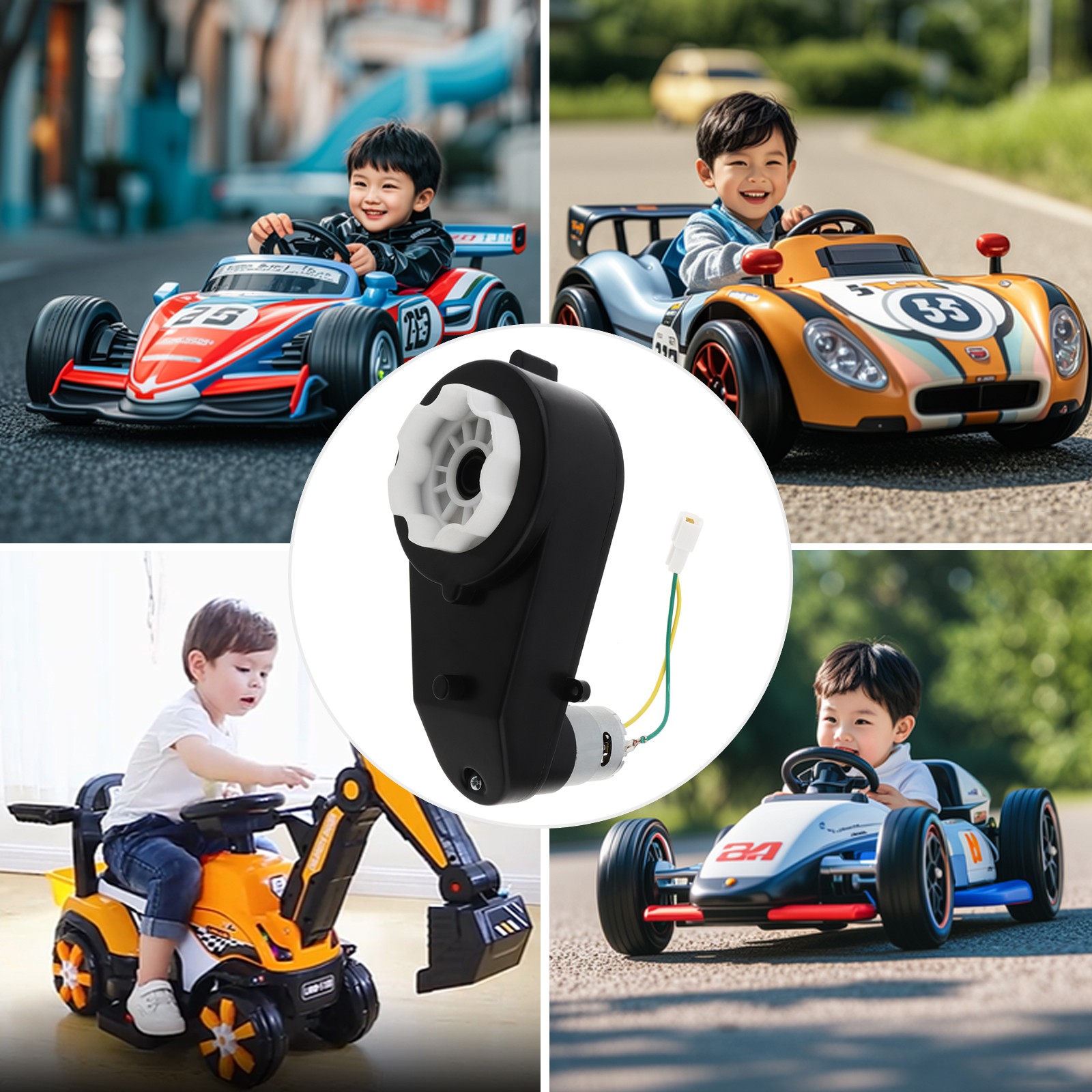 Kids Ride On Car Replacement Motor, 12V High Speed RS550 DC Gearbox Motor