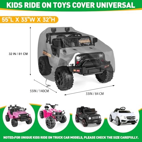Large Toy Car Cover,Heavy Duty 420D Oxford Fabric Kids Ride-On Power Wheels