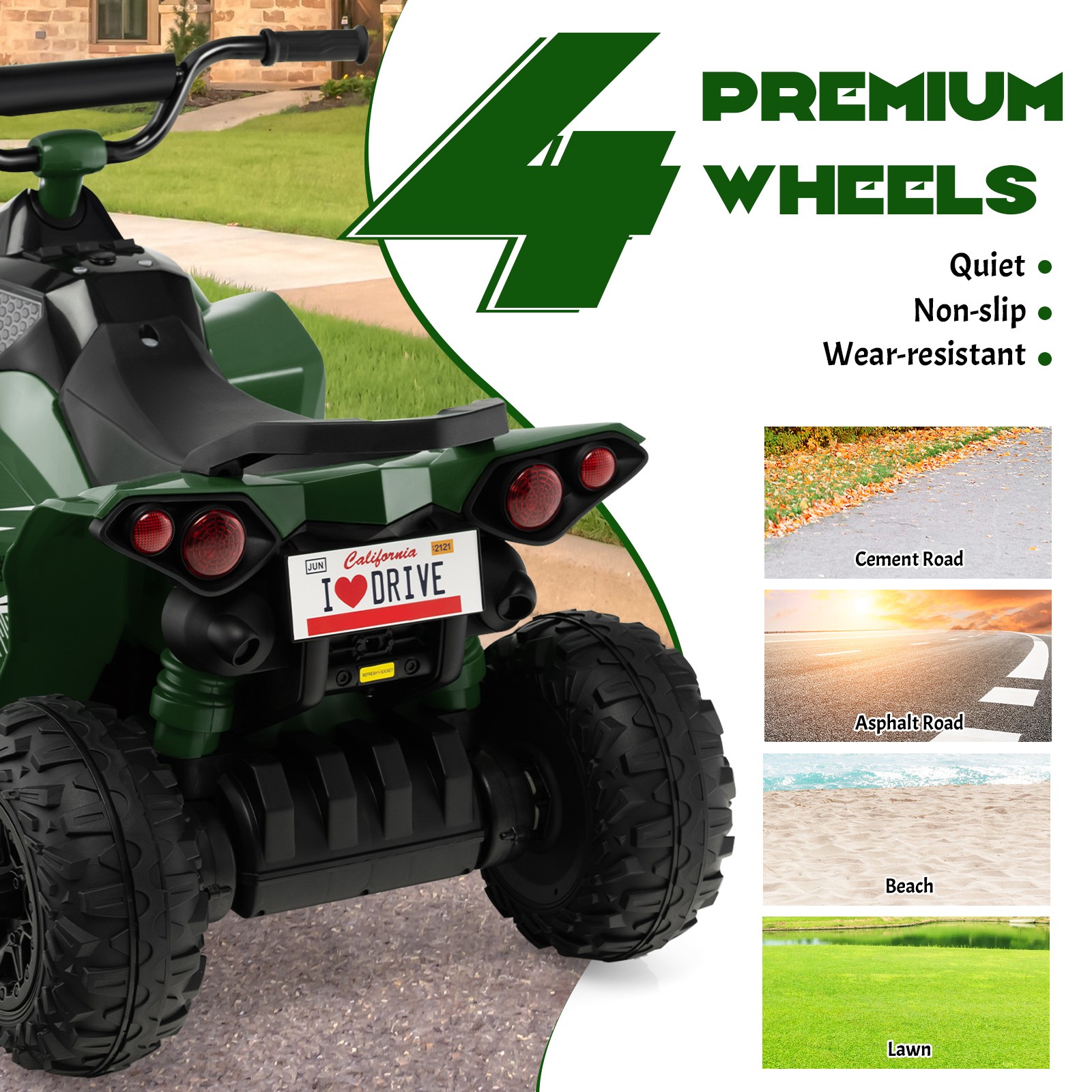 12V Battery Powered Kids Ride-on Toy Car w/ Cool ATV Look & Attractive Colors