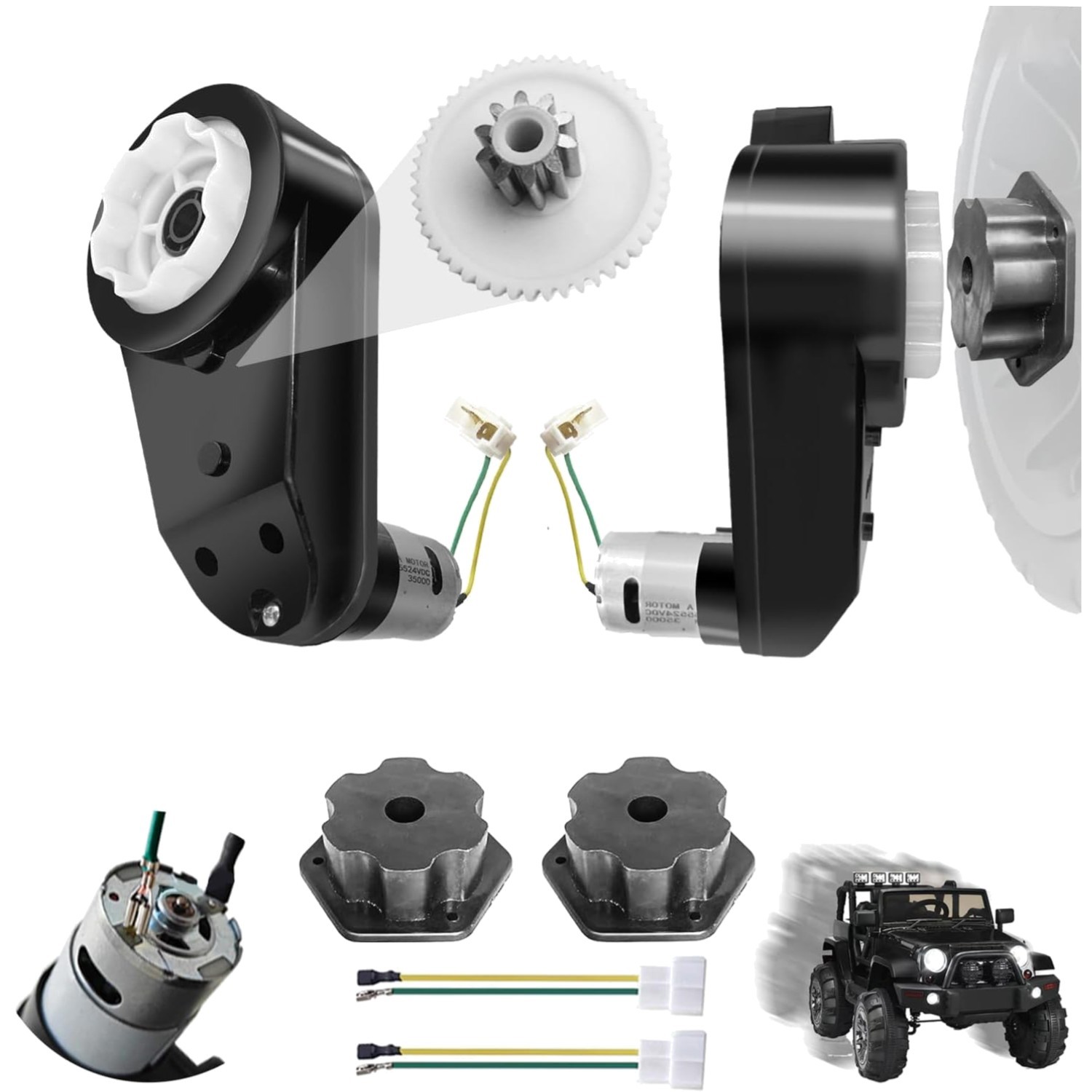 Steel Gears Motor Gearbox for Power Wheels Upgrade