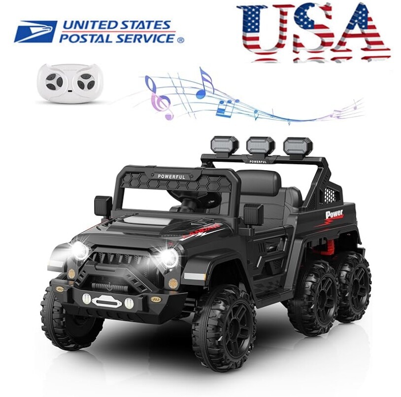 24V 6-Wheel Kids Ride On Car with Remote, Power Wheels Electric Vehicle 99 lbs
