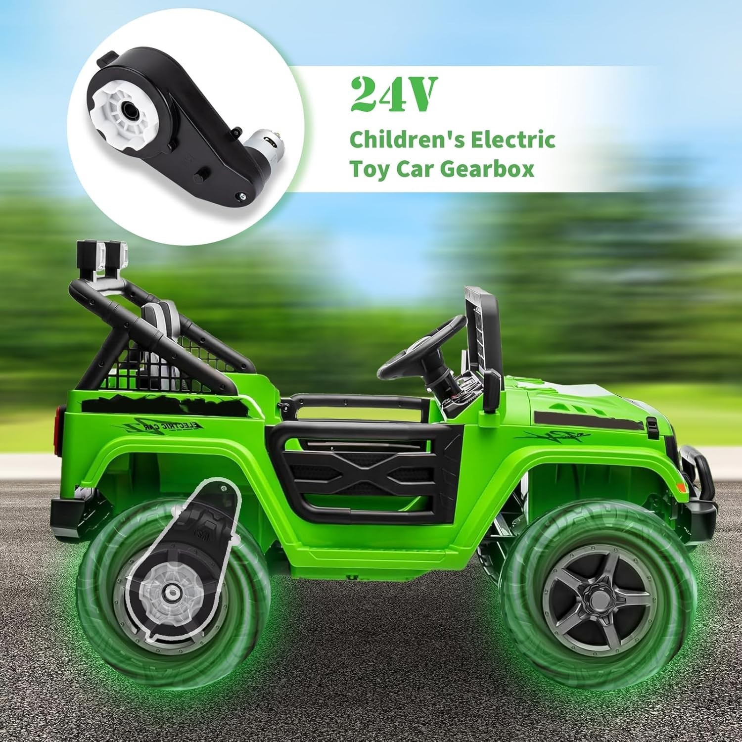 2Pcs 24V 40000RPM Kids Ride on Car Gearbox Motor Power Wheels Motor Gearbox Upgr
