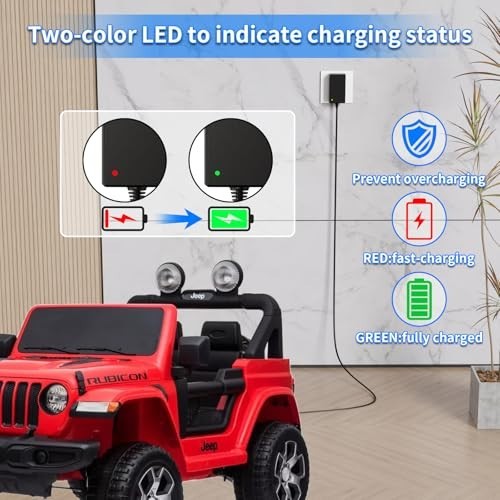 12V Battery Charger for Ride-On Toys, Kids Cars, Power Wheels – UL Certified, Co