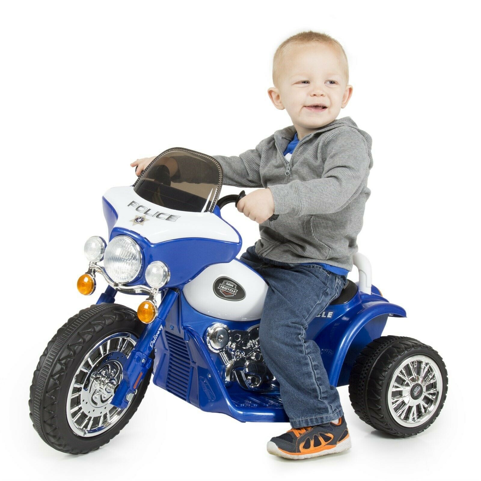 Kids Motorcycle 3-Wheel Ride on Toy 6V Electric Motorcycle Kids Ages 3-6, Blue