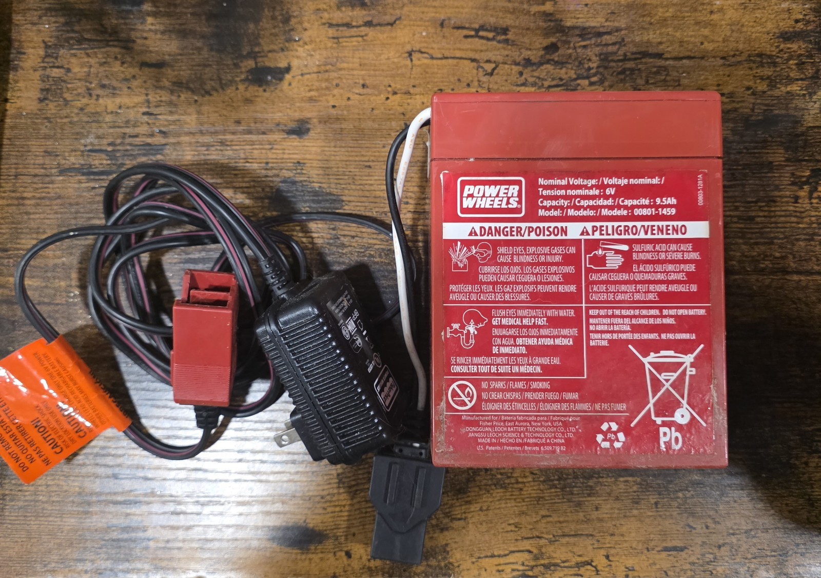 Power Wheels by Fisher-Price 6V 9.5Ah Rechargeable Battery With Charger