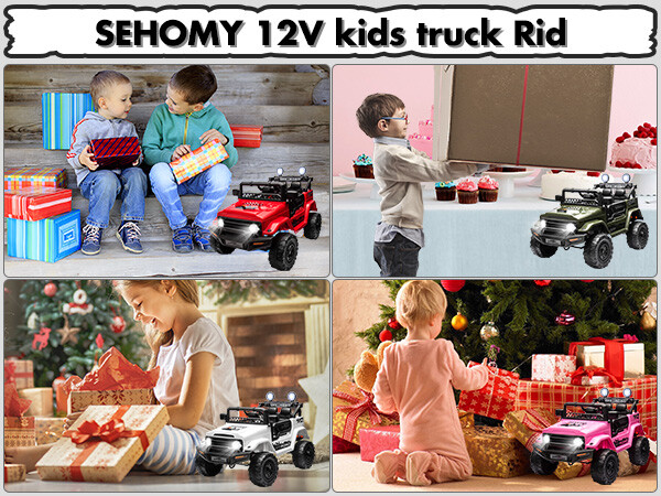 Electric Vehicle 2 Seater Toy 12V Kids Ride On Car Truck Jeep w/ Remote Control
