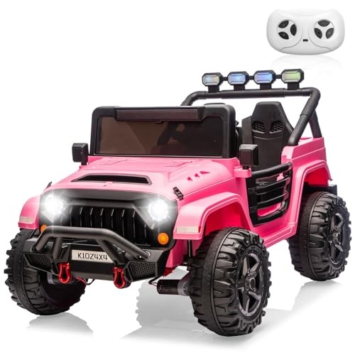 Kids 24V 2-Seater Electric Ride-On Car – 4×4 Truck – Remote Pink – Remote
