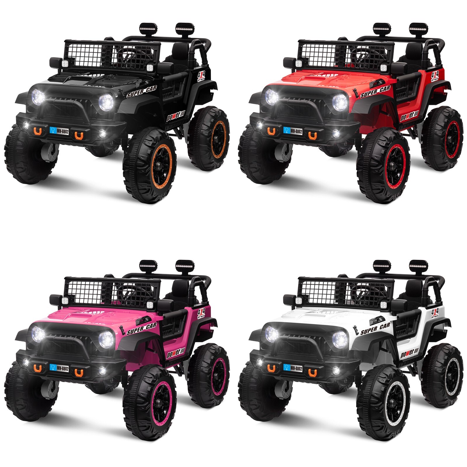 ZEOPHOL Ride on Car 24V 4WD/2WD Switchable 2 Seater Kids Electric Vehicle Truck